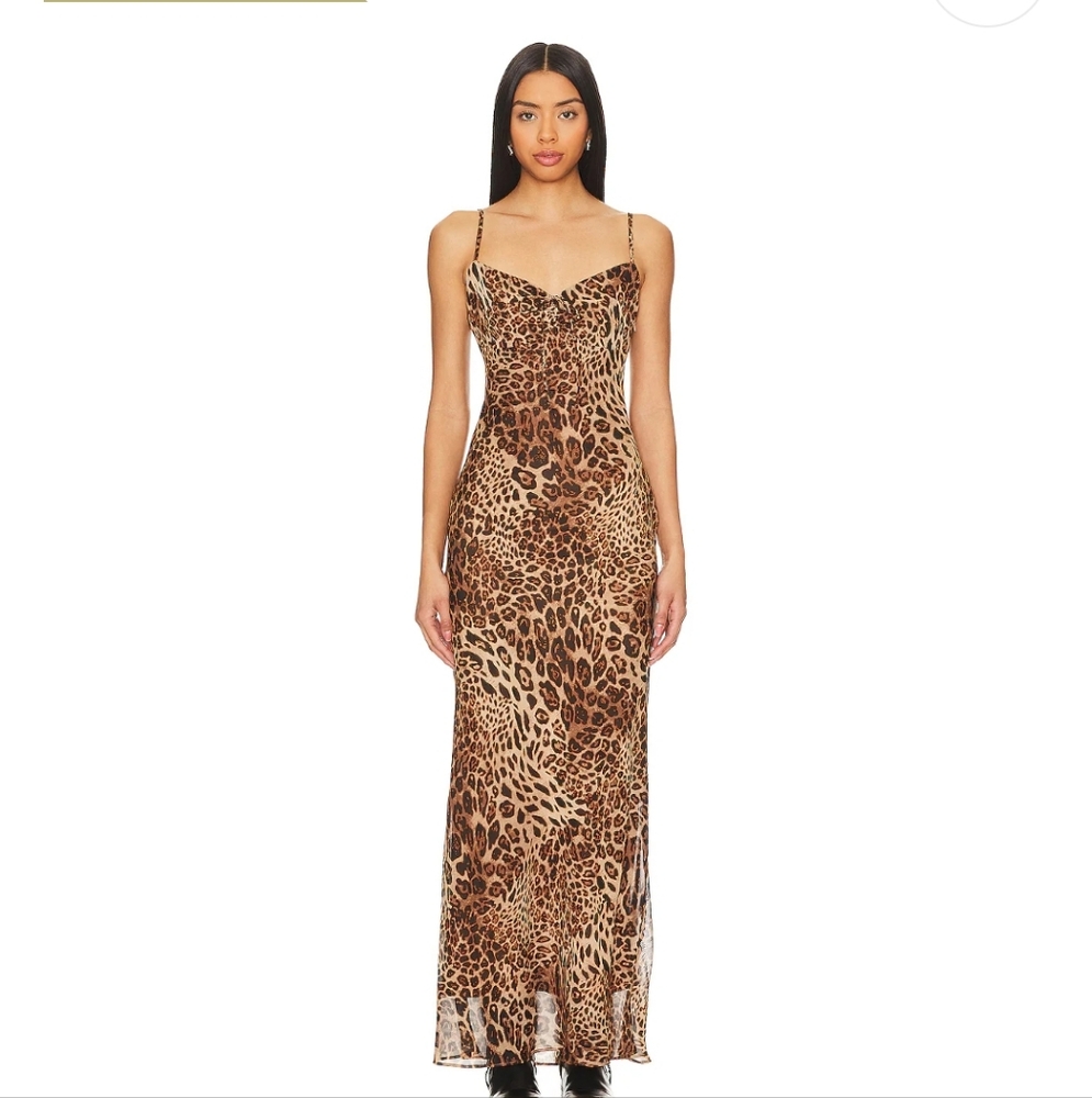 Dexi Maxi Dress in Brown Leopard